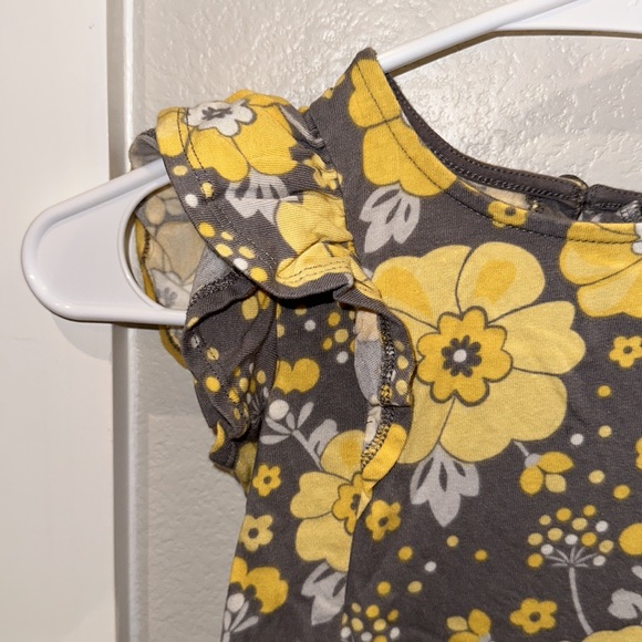 EUC Girls Gymboree Store Flower Floral Flutter Ruffle Sleeve Dress Size 6 - Picture 3 of 10